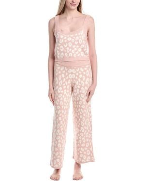 Sanctuary 2Pc Crop Tank & Pant Pyjama Set - Pink