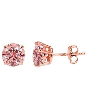 Amairah 14K Rose 2.00 Ct. Tw. Lab-Grown Diamond Stud Earrings - Pink
