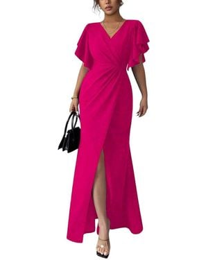 XIRELLI Solid Maxi Dress - Pink