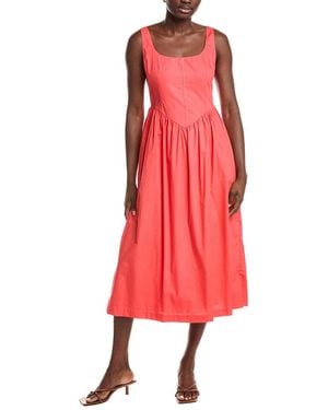 Ellen Tracy Poplin Bustier Dress - Red