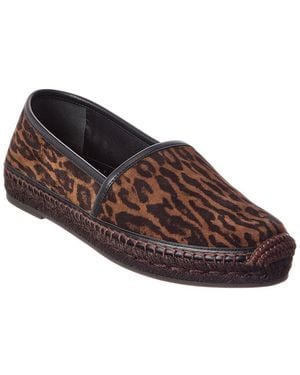 Tom Ford Ocelot Suede & Leather Espadrille - Brown