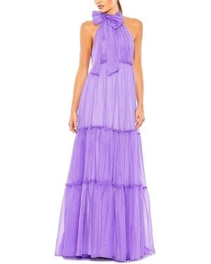 Mac Duggal Ruched Tiered A-Line Gown - Purple