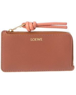Loewe Logo Leather Card Case - Orange