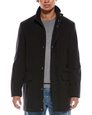 Cole Haan Stand Collar Wool-Blend Bomber Coat - Black