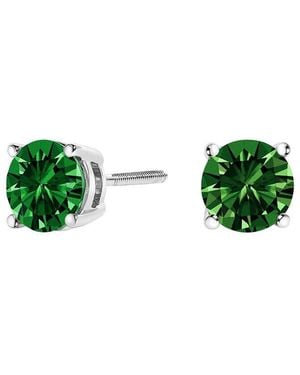 Haus of Brilliance 14K 1.50 Ct. Tw. Lab-Grown Diamond Stud Earrings - Green