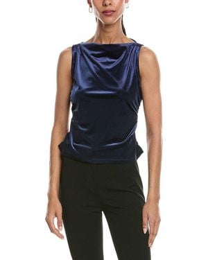 REVERIEE Cowl Neck Sleeveless Top - Blue