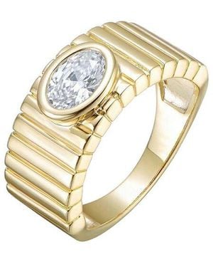 Rachel Glauber 14K Plated Cz Ring - Metallic