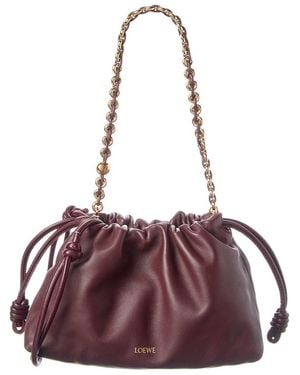 Loewe Flamenco Medium Leather Bucket Bag - Purple