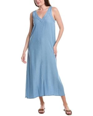 DKNY V-Neck Linen Maxi Dress in Natural | Lyst DKNY V-Neck Linen Maxi Dress in Natural | Lyst