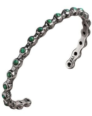 Karma and Luck Malachite Cuff Bracelet - White
