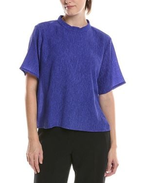 Eileen Fisher Mock Neck Top - Blue