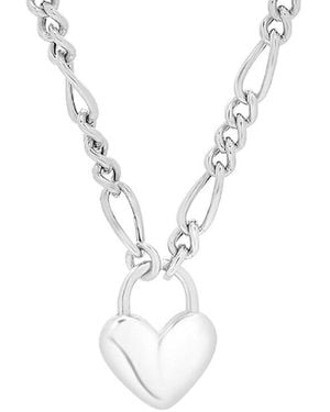 Italian Silver Pendant Necklace - White