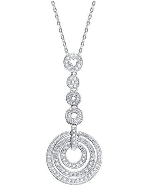 Genevive Jewelry Silver Cz Pendant - White