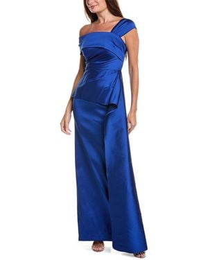 Teri Jon Stretch Gazar Gown - Blue