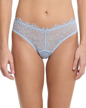 Hanky Panky Sheer Seduction Natural Rise Thong - Blue