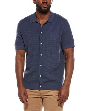 The Normal Brand Waffle Stitch Button Up Shirt - Blue