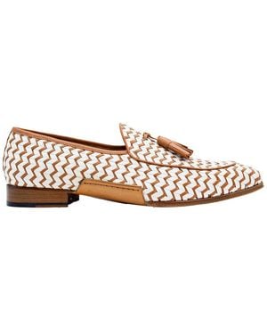 Mezlan Sants Woven Two-Toned Leather Slip-On - Brown