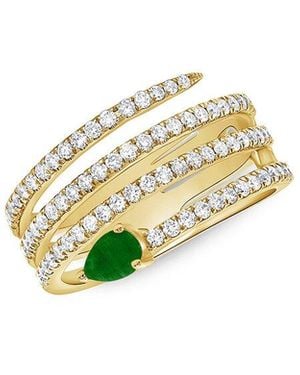 Sabrina Designs 14k 0.91 Ct. Tw. Diamond & Emerald Wrap Ring - White