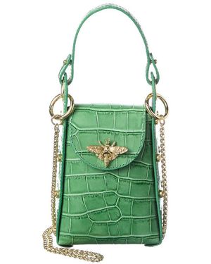 Persaman New York Anette Leather Crossbody - Green
