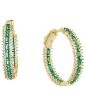 Juvell 18K Plated Topaz Cz Earrings - Green