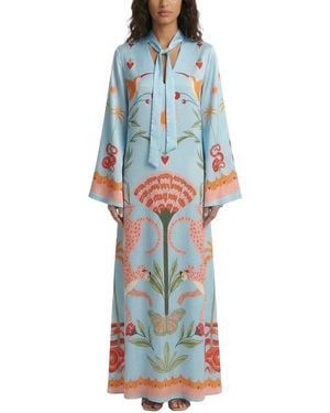 Ariele Tesoro Print Maxi Dress - Blue