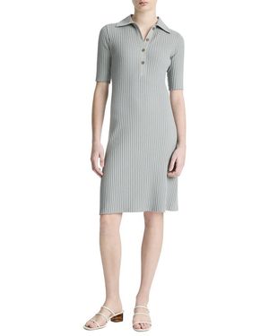 Vince Elbow Sleeve Polo Mini Dress - Gray