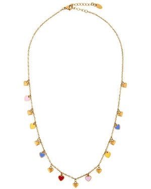 Saachi Heart Station Chain Necklace - Metallic