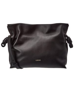 Loewe Flamenco Medium Leather Clutch - Black