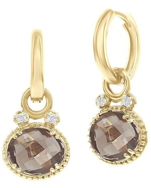 Reiss 14k 5.00 Ct. Tw. Diamond & Smokey Topaz Earrings - Metallic