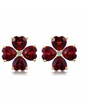 Kai Fine Jewelry 14K 4.93 Ct. Tw. Diamond & Garnet Stud Earrings - Red