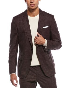 BOSS Hutson Wool & Linen-Blend Suit Jacket - Brown