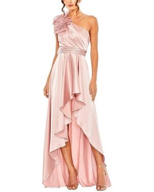 Mac Duggal Ruffled One Shoulder Hi-Lo Gown - Pink