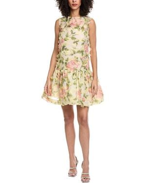 Oscar de la Renta English Rose Fil Coupe Silk-Blend Mini Dress - Natural
