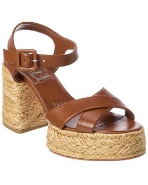 Christian Louboutin Calakala 85 Leather Sandal - Brown