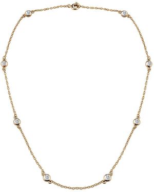 Genevive Jewelry 14k Plated Cz By The Yard Necklace - Natural