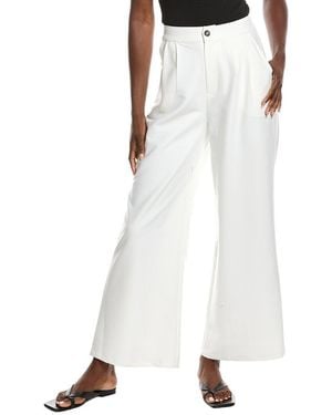 Gracia High Waist Wide Leg Dress Pant - White