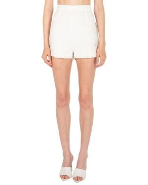 SECRET MISSION Ada Linen-blend Short - White