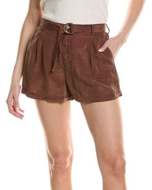 Bella Dahl D-Ring Sash Belt Linen-Blend Short - Brown