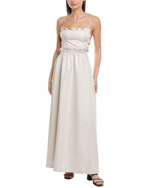 WeWoreWhat Ruffle Bib Maxi Dress - Natural