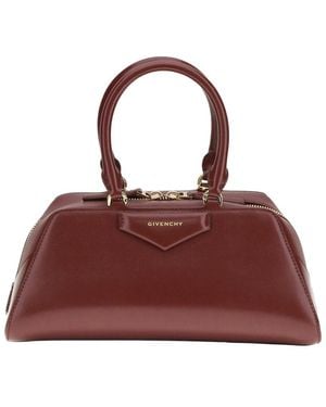 Givenchy Antigona East-West Small Leather Shoulder Bag - Red