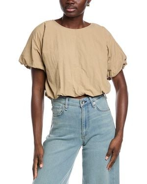 HUNTER Crop Bubble Blouse - Blue