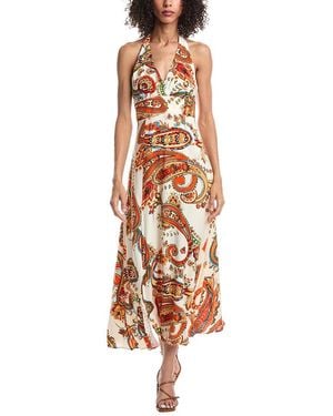 Vince Camuto Halter Neck Slit Dress - White