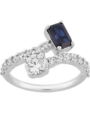 Brilliant Bloom 14K 2.20 Ct. Tw. Lab-Grown Diamond & Sapphire Ring - White