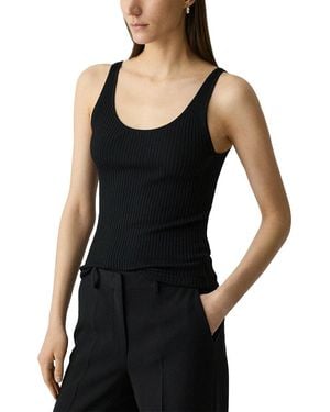 Theory Rib Wool Tank - Black