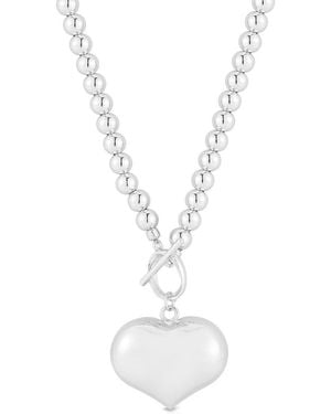 Glaze Jewelry Plated Toggle Necklace - White