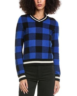 Rag & Bone Gabby V-Neck Wool Jumper - Blue