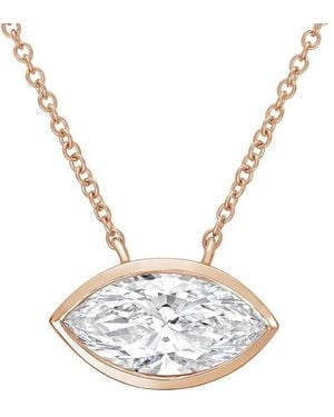 Diana M. Jewels Diana M. 14K Rose 4.00 Ct. Tw. Lab-Grown Diamond Solitaire Bezel Pendant - White