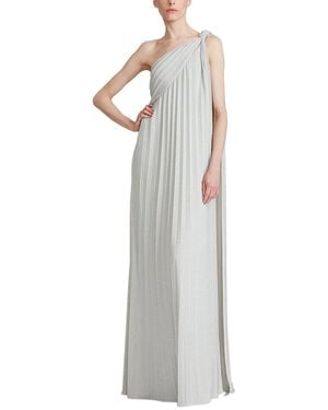 Halston Priya Knit Pleated Gown - White