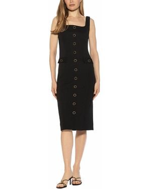Alexia Admor Mae Square Neck Button Down Dress - Black