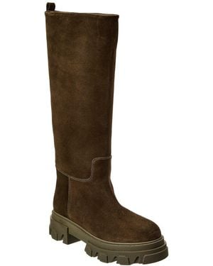 Gia Borghini Suede Knee-High Platform Boots - Brown